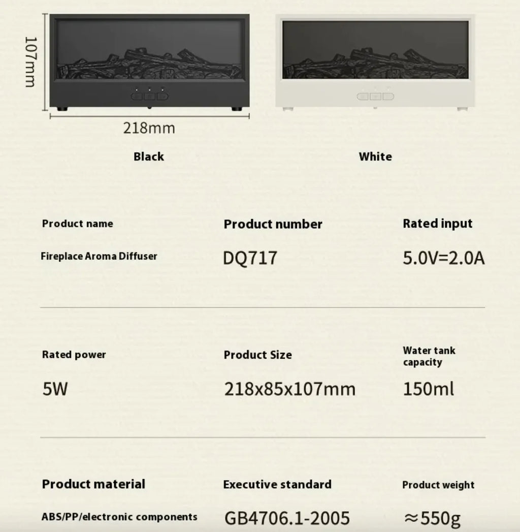 3D Fireplace Flame Aroma Diffuser (Modern version)